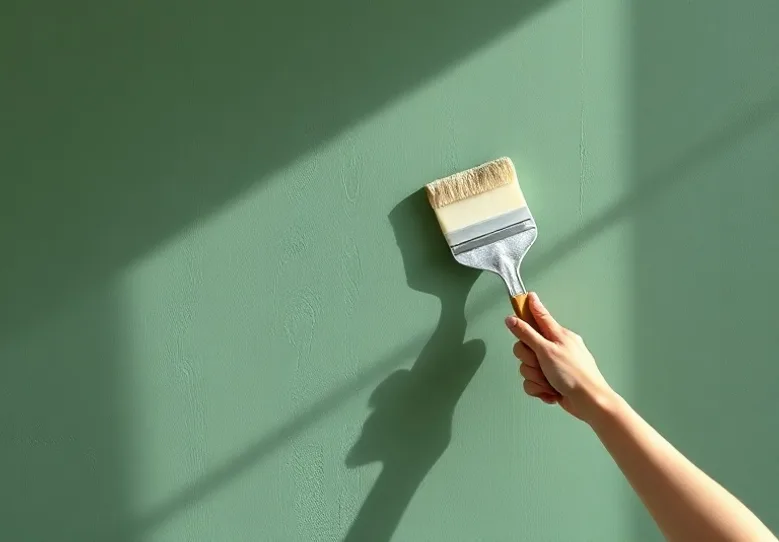 Application d'un enduit décoratif à la lisseuse sur un mur