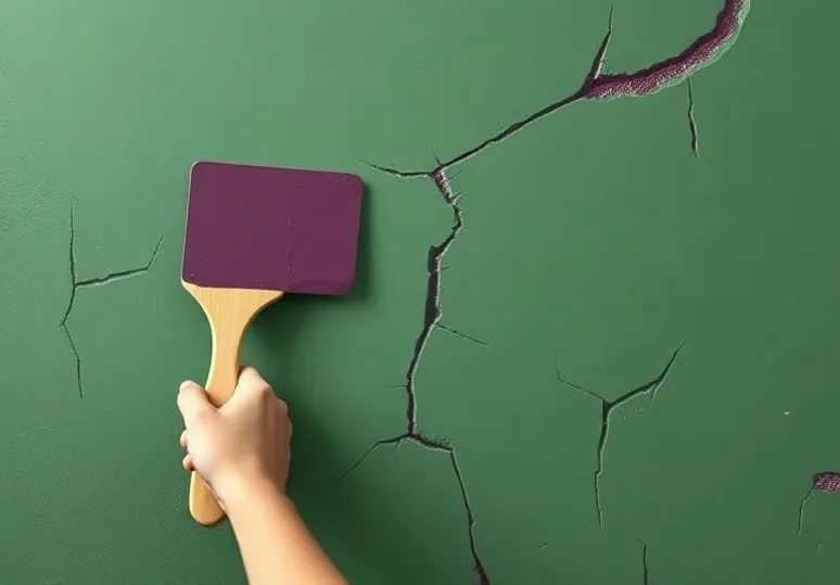 Ponçage et rebouchage des fissures avant mise en peinture