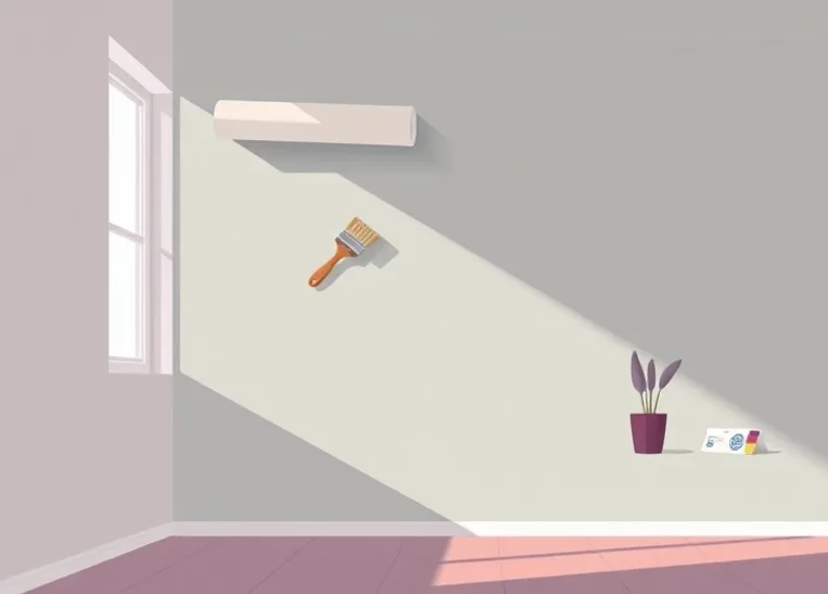 Pose de papier peint, rouleau et brosse à maroufler